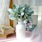 Tinsow Artificial Flocked Lambs Ear Leaves Dusty Miller Stems Flocked Oak Leaves Lamb's Ear Leaf for Home Wedding DIY Floral Arrangement (Silver Lamb's Ear, 5)